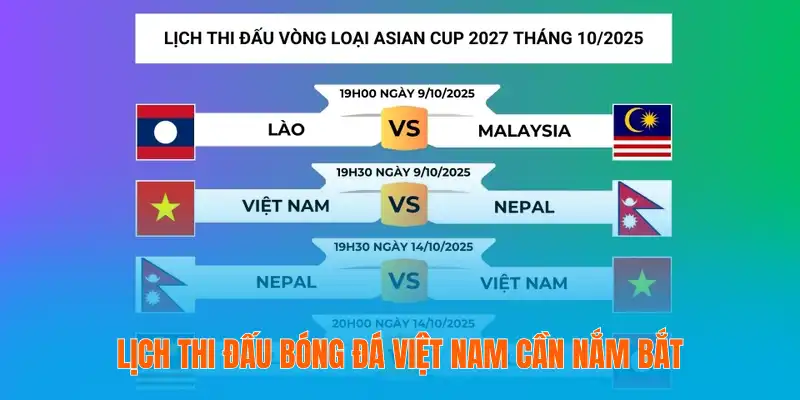 Lịch thi đấu bóng đá Việt Nam cần nắm bắt