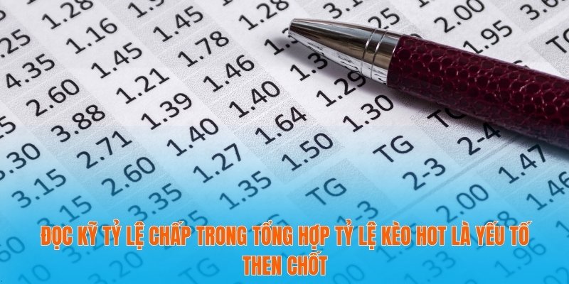Đọc kỹ tỷ lệ chấp trong Tổng hợp tỷ lệ kèo HOT là yếu tố then chốt